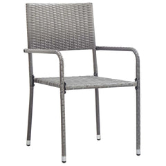 vidaXL 3 Piece Garden Dining Set Poly Rattan Anthracite & Grey 4