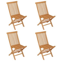5 Piece Garden Dining Set Solid Teak Wood Without armrest 4