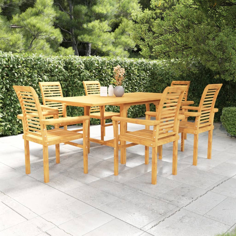 7 Piece Garden Dining Set Solid Teak Wood