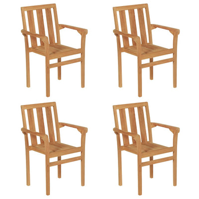 5 Piece Garden Dining Set Solid Teak Wood