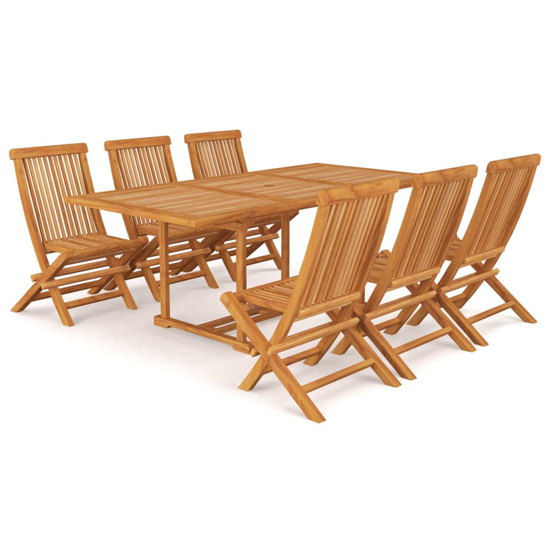 7 Piece Garden Dining Set Solid Teak Wood