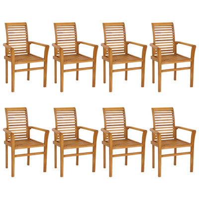 9 Piece Garden Dining Set Solid Teak Wood