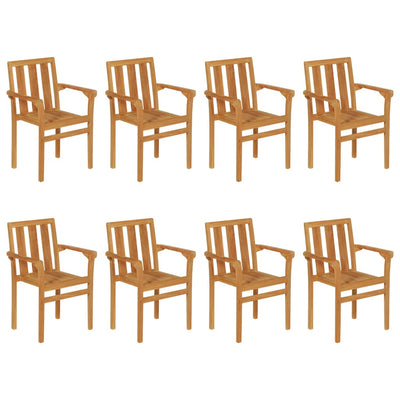 9 Piece Garden Dining Set Solid Teak Wood