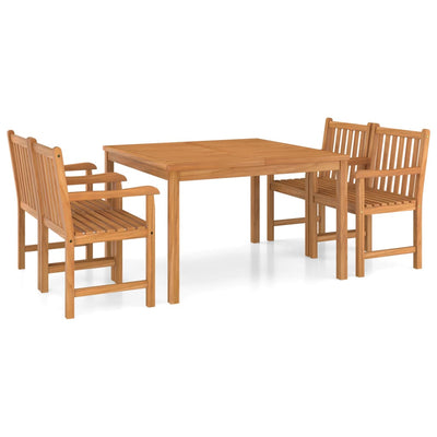 5 Piece Garden Dining Set Solid Teak Wood