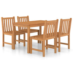 5 Piece Garden Dining Set 120x70 cm Solid Teak Wood 4