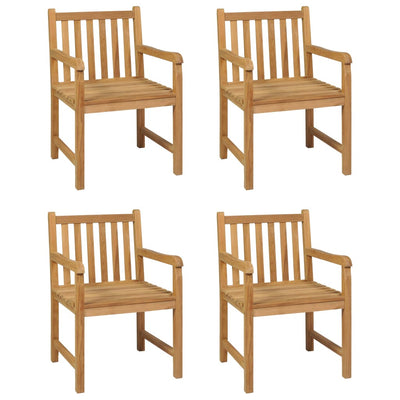 5 Piece Garden Dining Set Solid Teak Wood