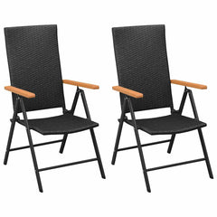 3 Piece Garden Dining Set Black and Brown 3
