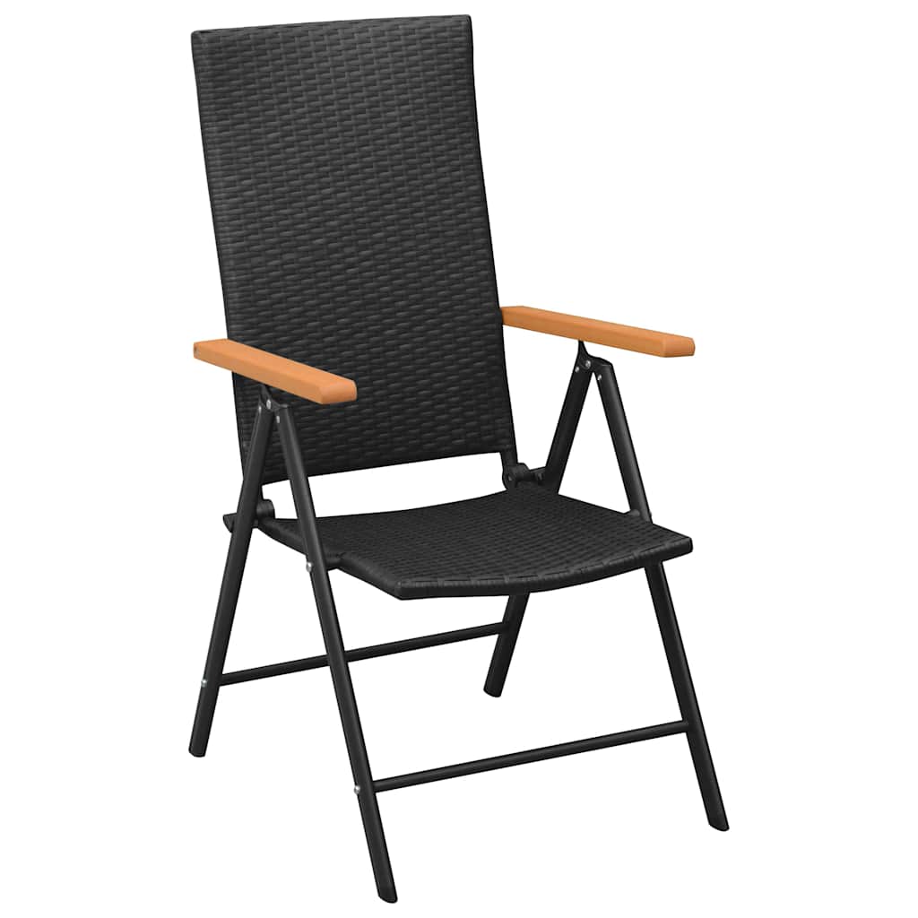 3 Piece Garden Dining Set Black and Brown 4