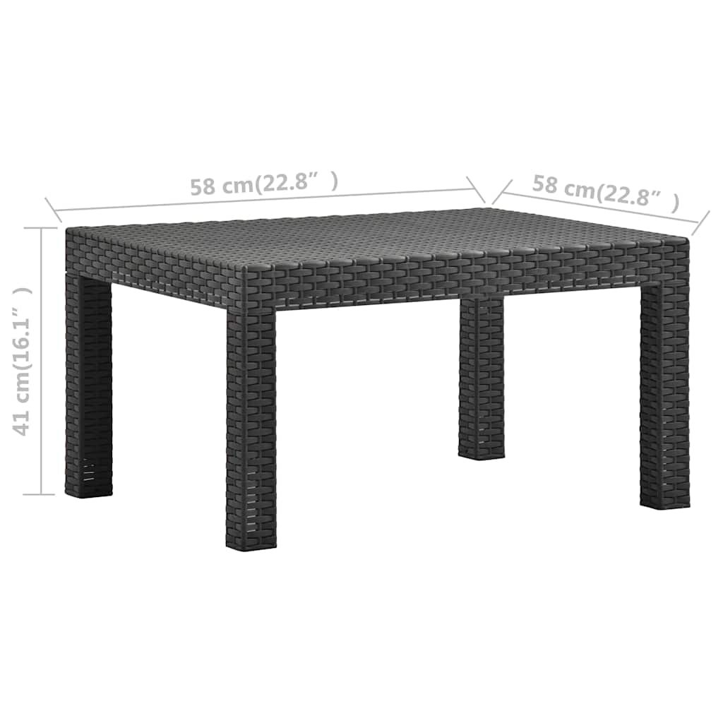 vidaXL Garden Table | Anthracite | Polypropylene | Medium | Lightweight 6