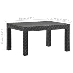 vidaXL Garden Table | Anthracite | Polypropylene | Medium | Lightweight 6