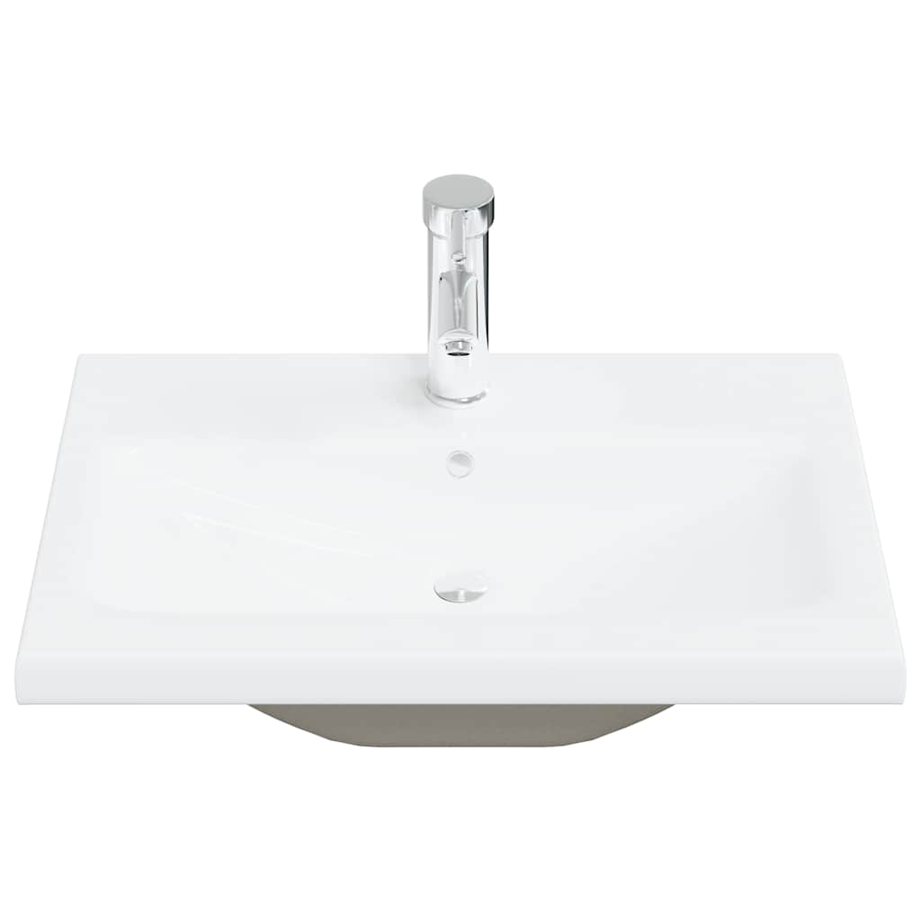 Built-in Basin with Faucet Ceramic White 61 x 39 x 18 cm