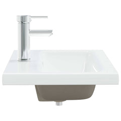 Built-in Basin with Faucet Ceramic White 61 x 39 x 18 cm