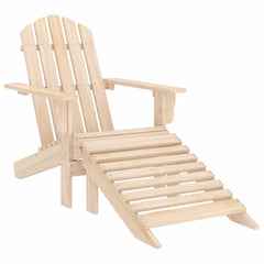Garden Adirondack Chair with Ottoman Solid Fir Wood Light wood