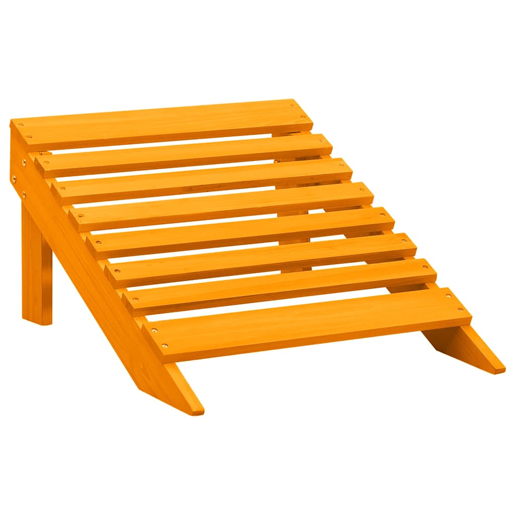 Garden Adirondack Chair with Ottoman Solid Fir Wood Orange