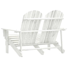 2-Seater Garden Adirondack Chair Solid Fir Wood White