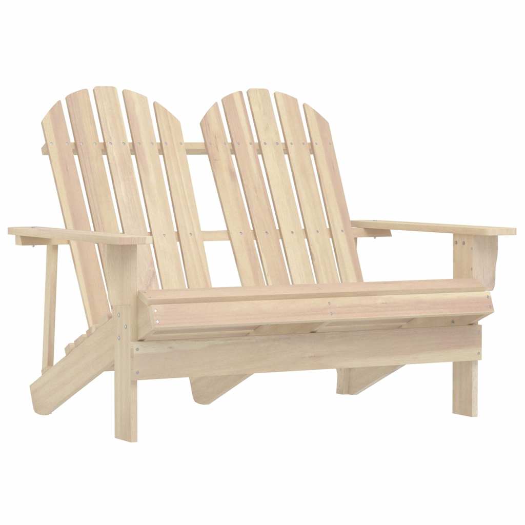 2-Seater Garden Adirondack Chair Solid Fir Wood Light brown
