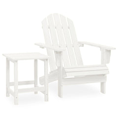 vidaXL Garden Adirondack Chair with Table Solid Fir Wood White 1