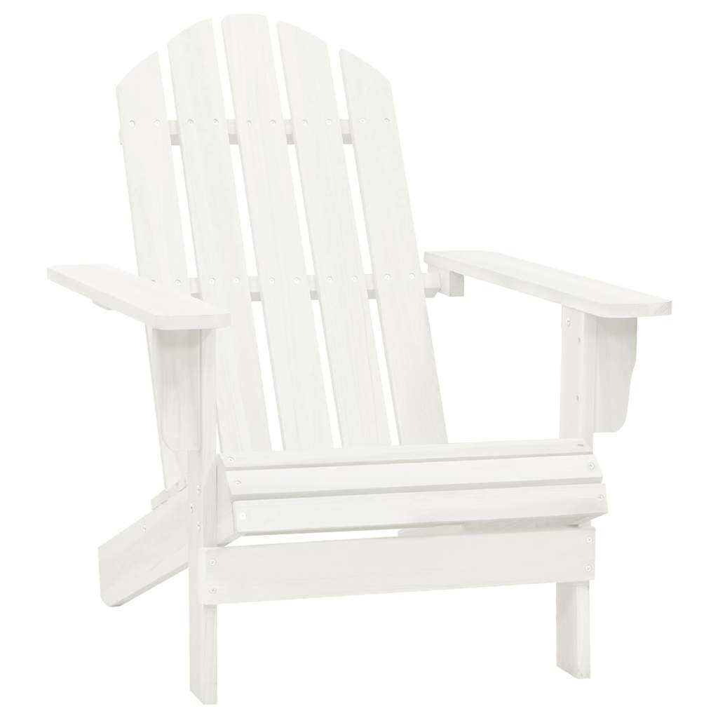 vidaXL Garden Adirondack Chair with Table Solid Fir Wood White 5
