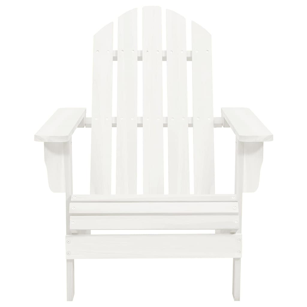 vidaXL Garden Adirondack Chair with Table Solid Fir Wood White 6