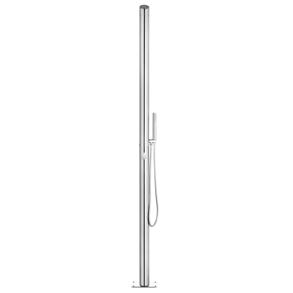 315942 vidaXL Garden Shower 220 cm Stainless Steel 3