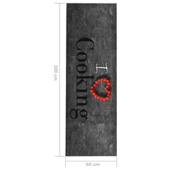vidaXL Kitchen Carpet | Black | Polyamide | 60x300 cm | Pattern | Runner Rug 5