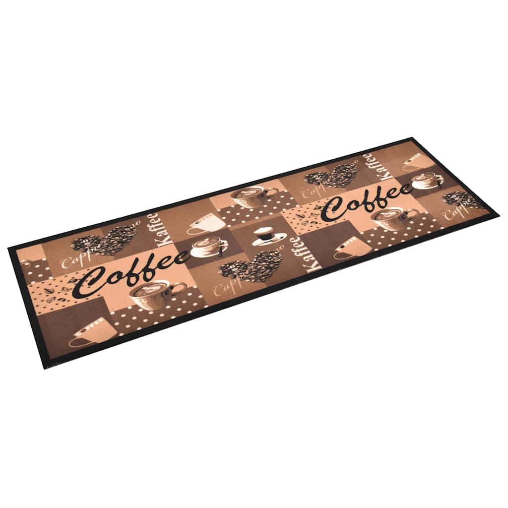 vidaXL Kitchen Carpet | Coffee brown | Polyamide, Latex | 300x60 cm | Non-slip 2