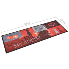 vidaXL Kitchen Carpet | Red | Polyamide | 180 x 60 cm | Kitchen Carpet 5