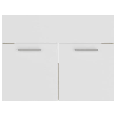 2 Piece Bathroom Furniture Set White and Sonoma Oak Engineered Wood