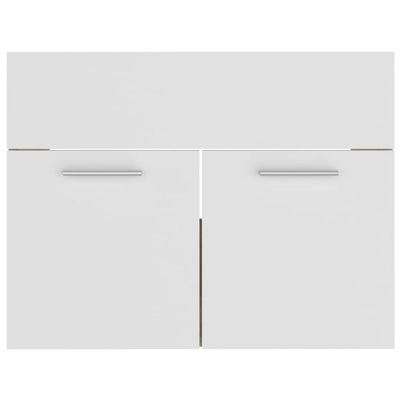 2 Piece Bathroom Furniture Set White and Sonoma Oak Engineered Wood