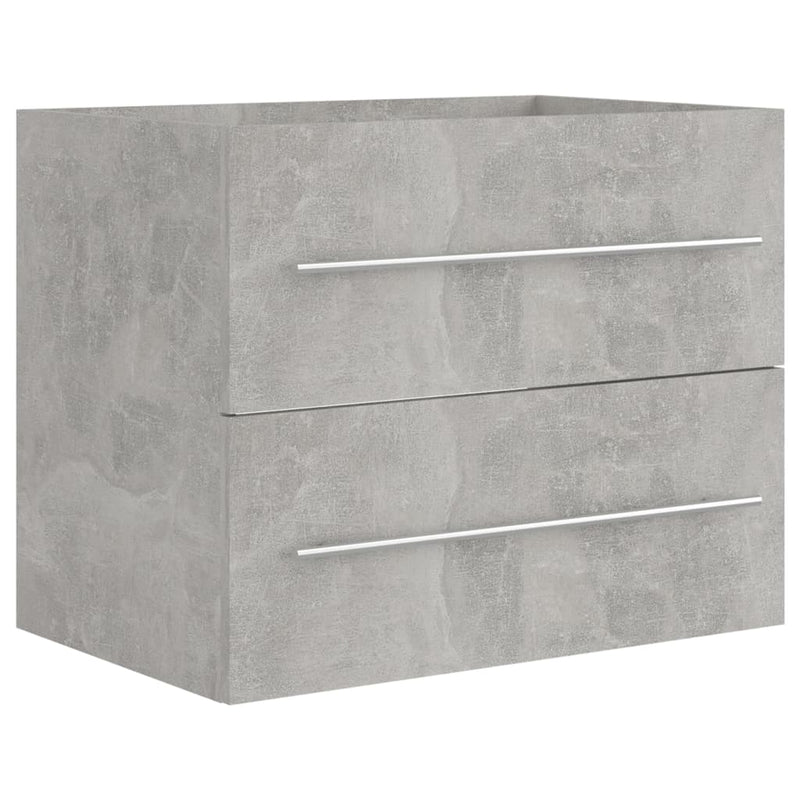 2 Piece Bathroom Furniture Set Concrete Grey Engineered Wood