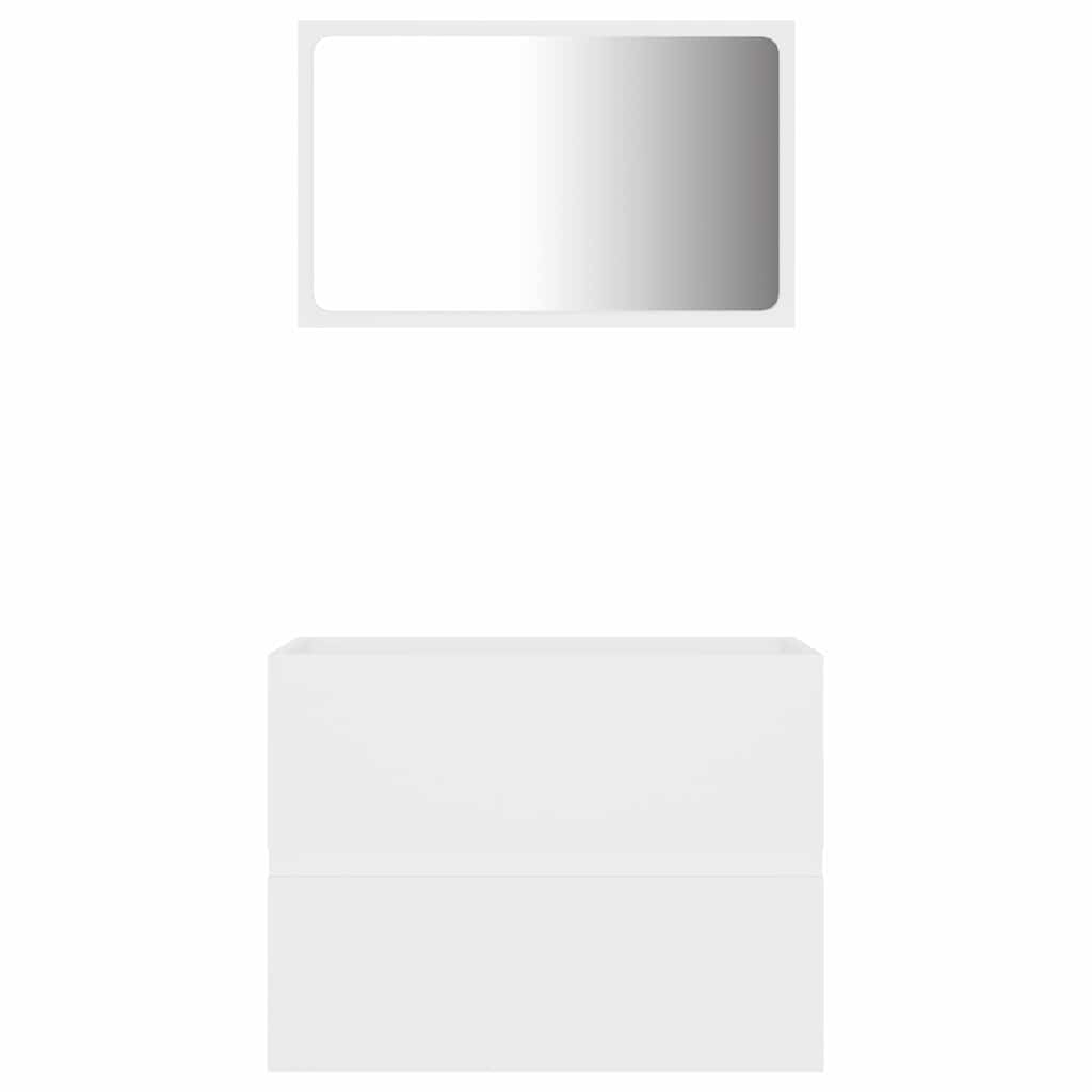 vidaXL Bathroom Furniture Set | White | Engineered Wood, Acrylic | Medium 5