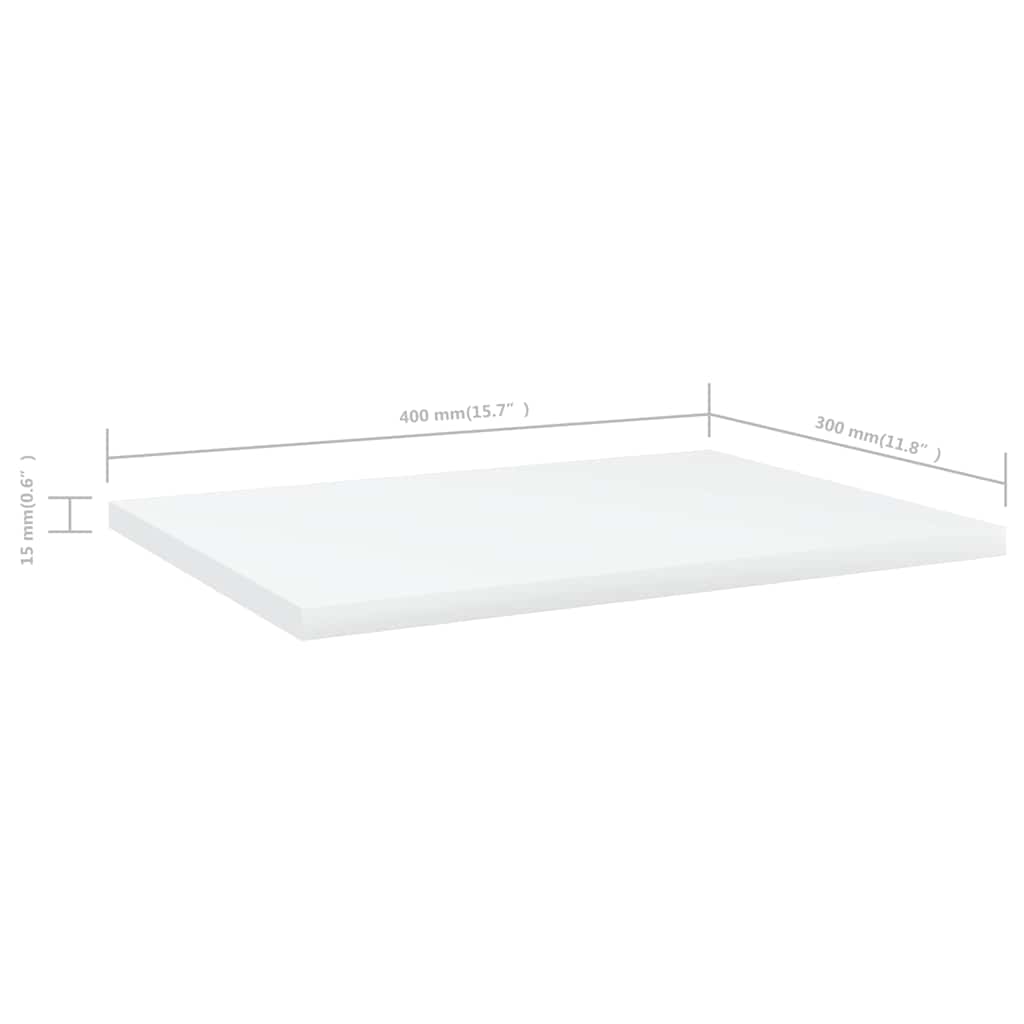 805154 vidaXL Bookshelf Boards 4 pcs White 40x30x1,5 cm Engineered Wood 6