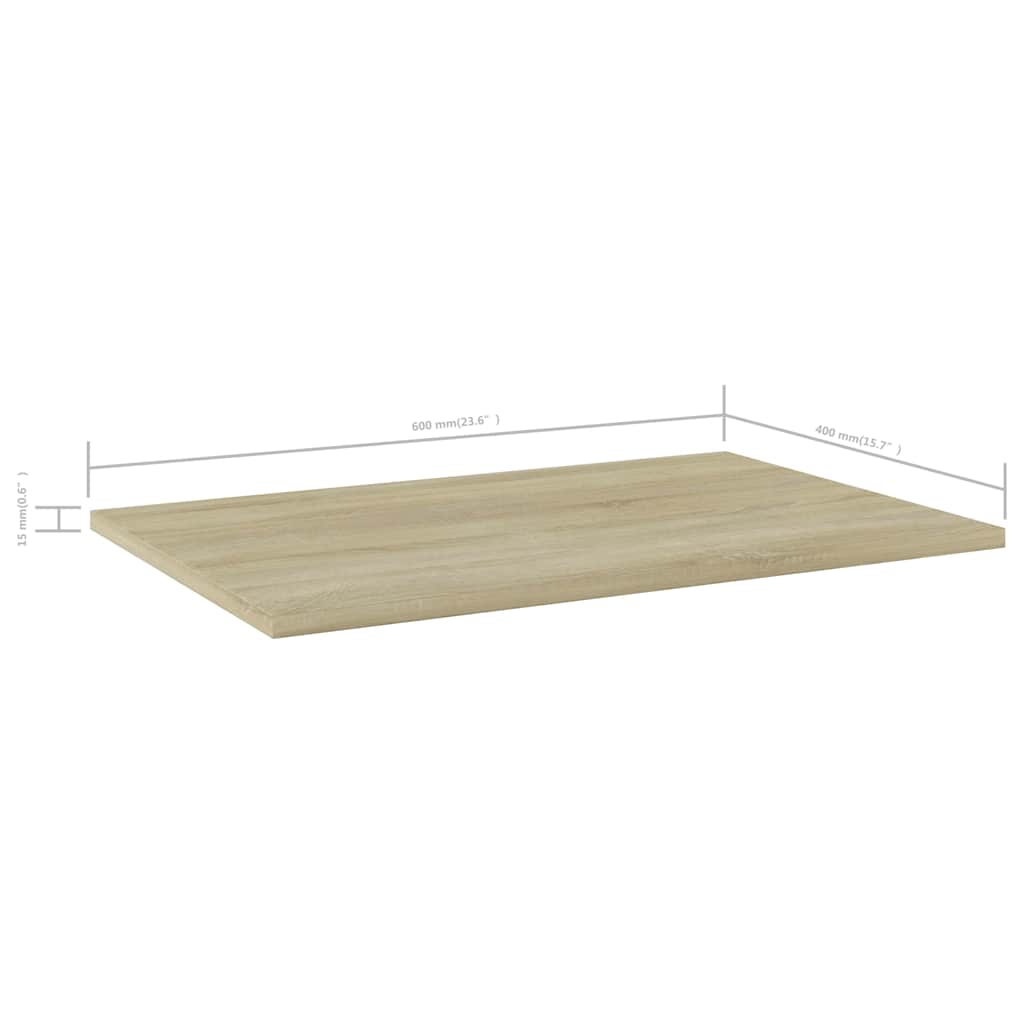 805256 vidaXL Bookshelf Boards 4 pcs Sonoma Oak 60x40x1,5 cm Engineered Wood 6