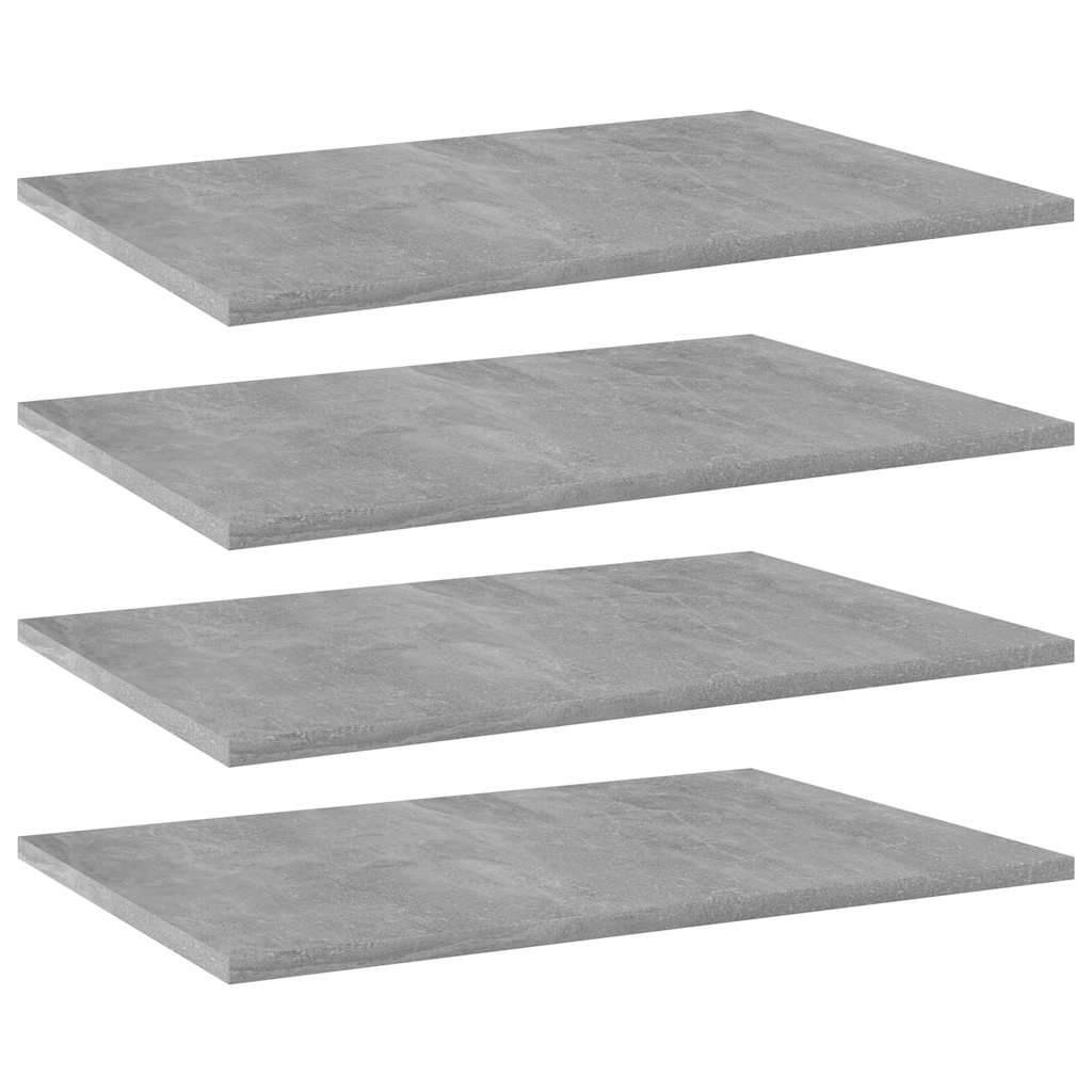 805258 vidaXL Bookshelf Boards 4 pcs Concrete Grey 60x40x1,5 cm Engineered Wood 1