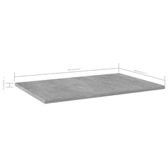 805258 vidaXL Bookshelf Boards 4 pcs Concrete Grey 60x40x1,5 cm Engineered Wood 6