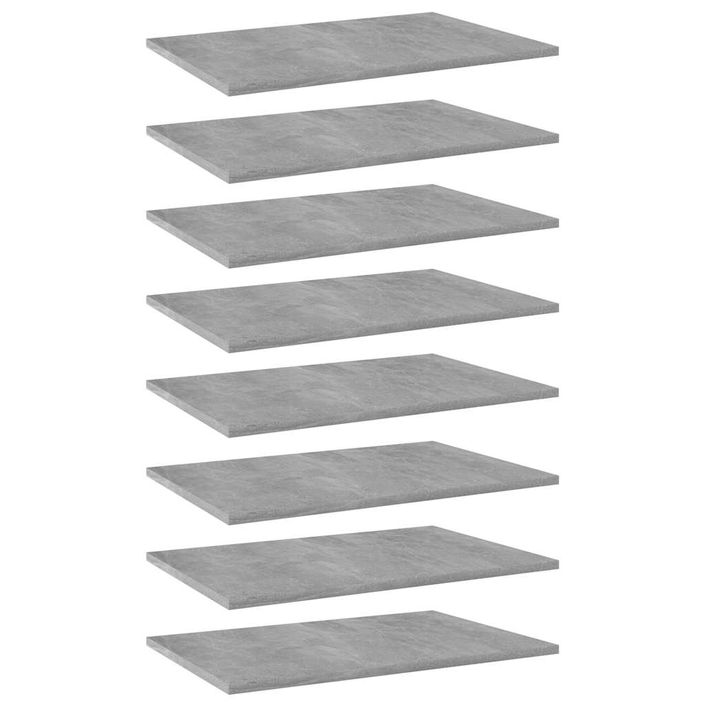 805259 vidaXL Bookshelf Boards 8 pcs Concrete Grey 60x40x1,5 cm Engineered Wood 1