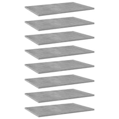 805259 vidaXL Bookshelf Boards 8 pcs Concrete Grey 60x40x1,5 cm Engineered Wood 1