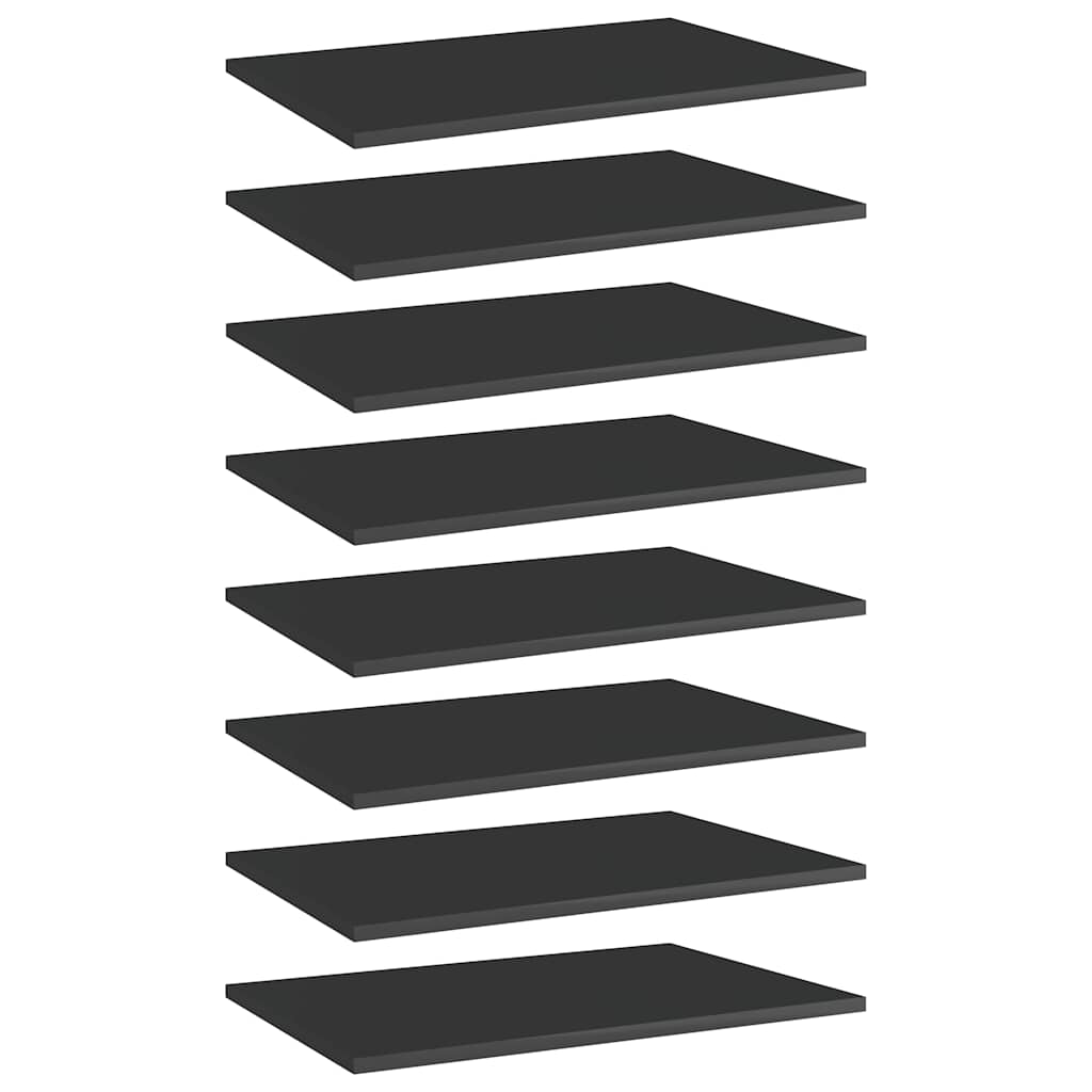 805263 vidaXL Bookshelf Boards 8 pcs High Gloss Black 60x40x1,5 cm Engineered Wood 1