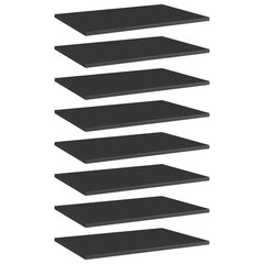 805263 vidaXL Bookshelf Boards 8 pcs High Gloss Black 60x40x1,5 cm Engineered Wood 1