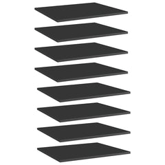 805279 vidaXL Bookshelf Boards 8 pcs High Gloss Black 60x50x1,5 cm Engineered Wood 1