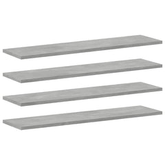 Bookshelf Boards 80x20x1,5 cm Engineered Wood 4 Width 80 cm Depth 20 cm Concrete grey