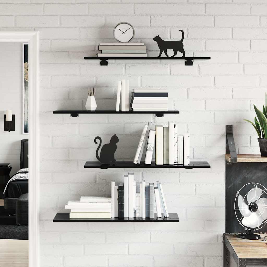 805327 vidaXL Bookshelf Boards 8 pcs High Gloss Black 80x30x1,5 cm Engineered Wood 3