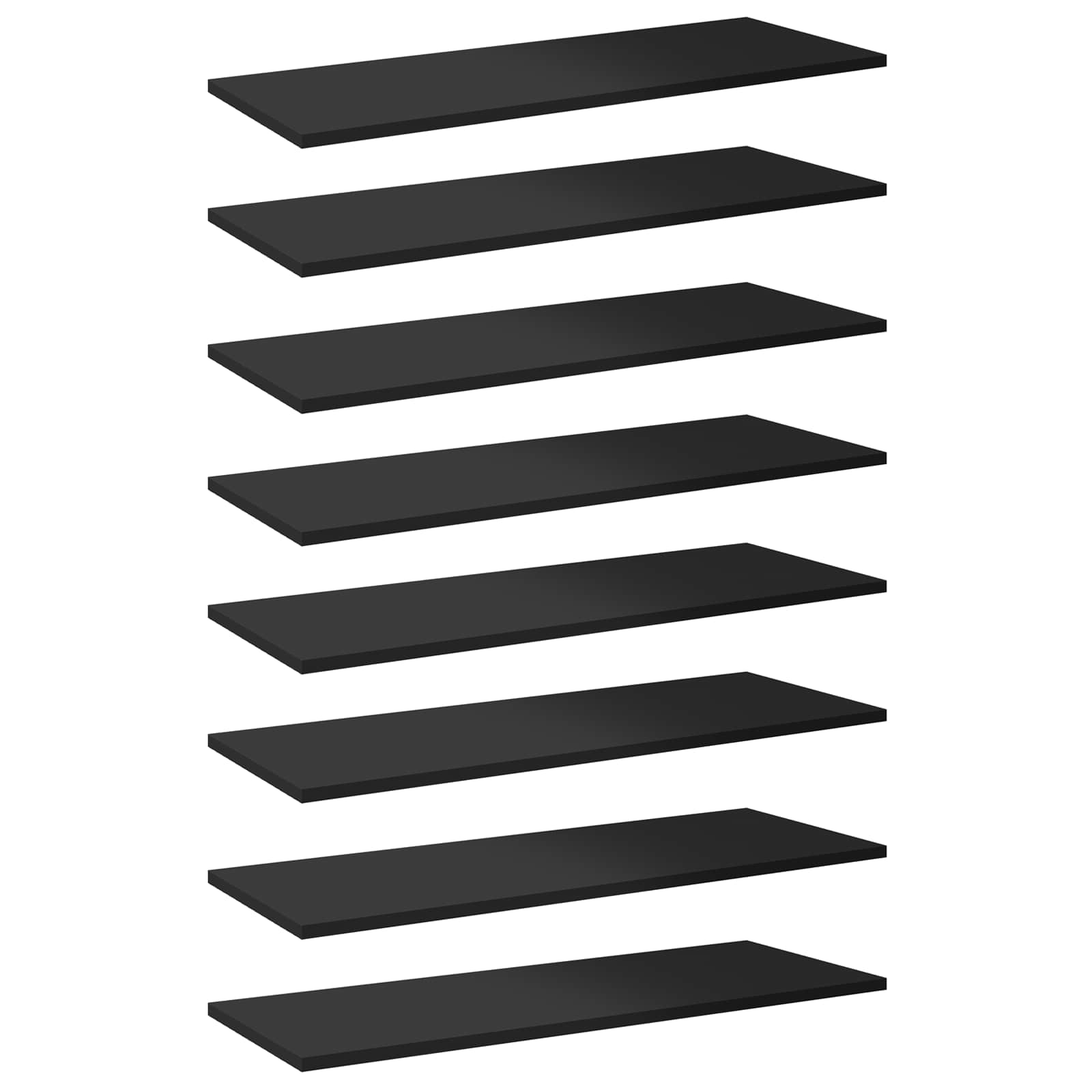 805327 vidaXL Bookshelf Boards 8 pcs High Gloss Black 80x30x1,5 cm Engineered Wood 2