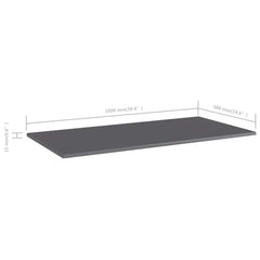 805425 vidaXL Bookshelf Boards 4 pcs High Gloss Grey 100x50x1,5 cm Engineered Wood 5
