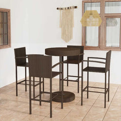 vidaXL Garden Bar Set | Brown | PE rattan | Medium | Seats Many | Garden Bar Set 1