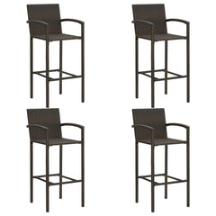 vidaXL Garden Bar Set | Brown | PE rattan | 5 Piece Set | Footrest 3