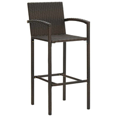 vidaXL Garden Bar Set | Brown | PE rattan | 5 Piece Set | Footrest 4
