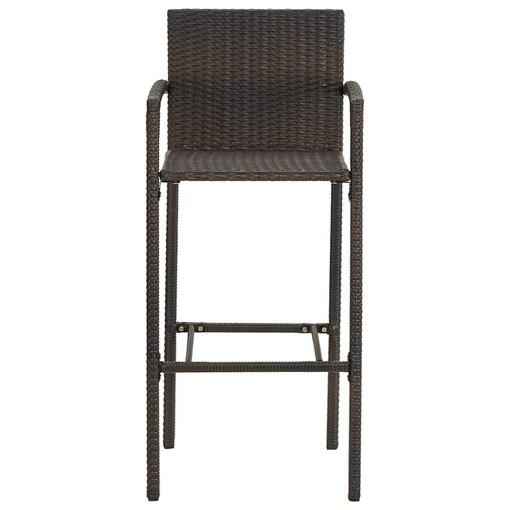 vidaXL Garden Bar Set | Brown | PE rattan | 5 Piece Set | Footrest 5