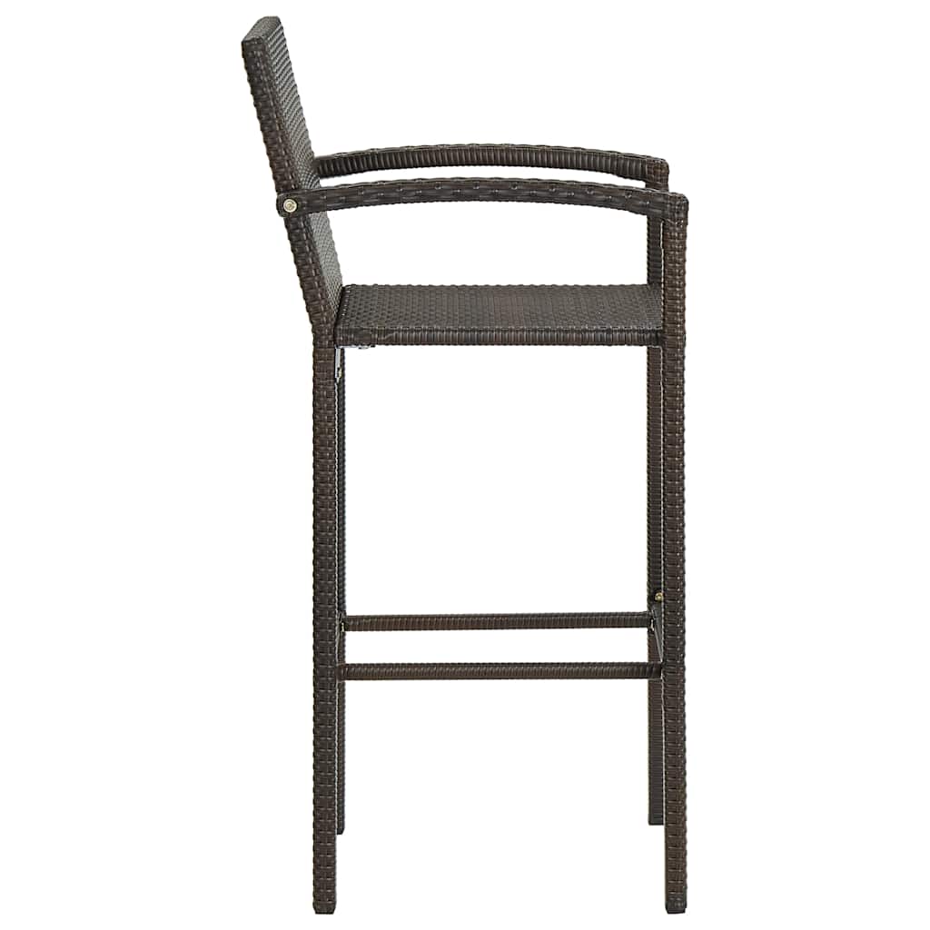 vidaXL Garden Bar Set | Brown | PE rattan | 5 Piece Set | Footrest 6