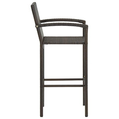 vidaXL Garden Bar Set | Brown | PE rattan | 5 Piece Set | Footrest 6